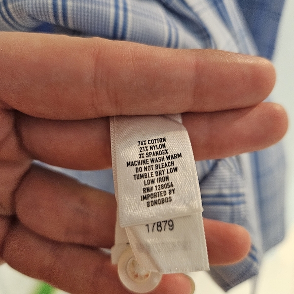 Bonobos Jetsetter 17/35 Slim Fit Long Sleeve Button Up Shirt Blue Checkered - Picture 3 of 6